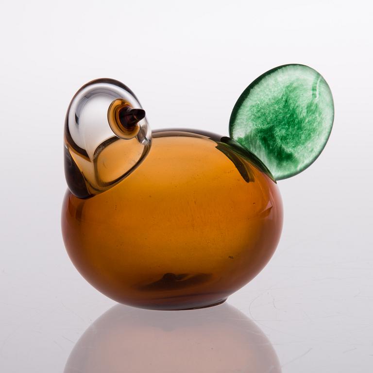 GLASS BIRD. Sorja. Signed Oiva Toikka, Nuutajärvi. Mid 1990s.