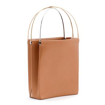 CARTIER, a beige leather handbag, "Cage".
