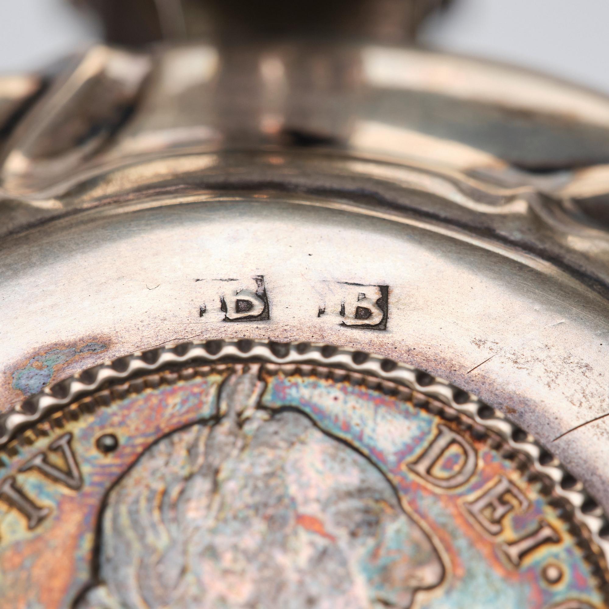 A silver mounted tankard, Qing dynasty, Kangxi (1662-1722).