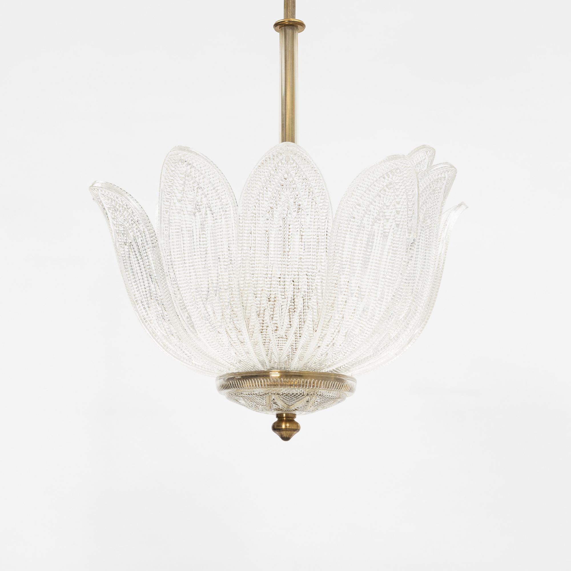 Carl Fagerlund, taklampa, Orrefors, 1940-tal.