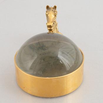 Hermès, magnifying glass/paperweight, "Tête de Cheval", 1960s/70s.