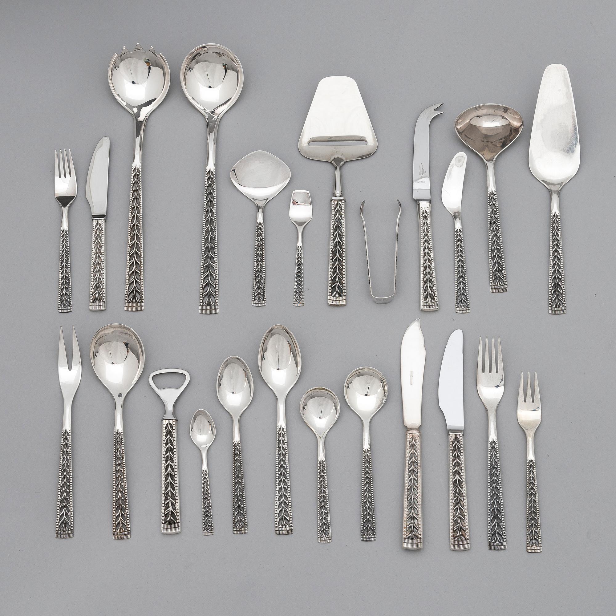 BESTICKUPPSÄTTNING, 126 delar, silver, Norge.