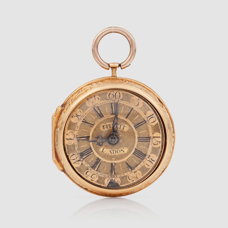 POCKETWATCH, gold, Clarke, London mid 18th century.