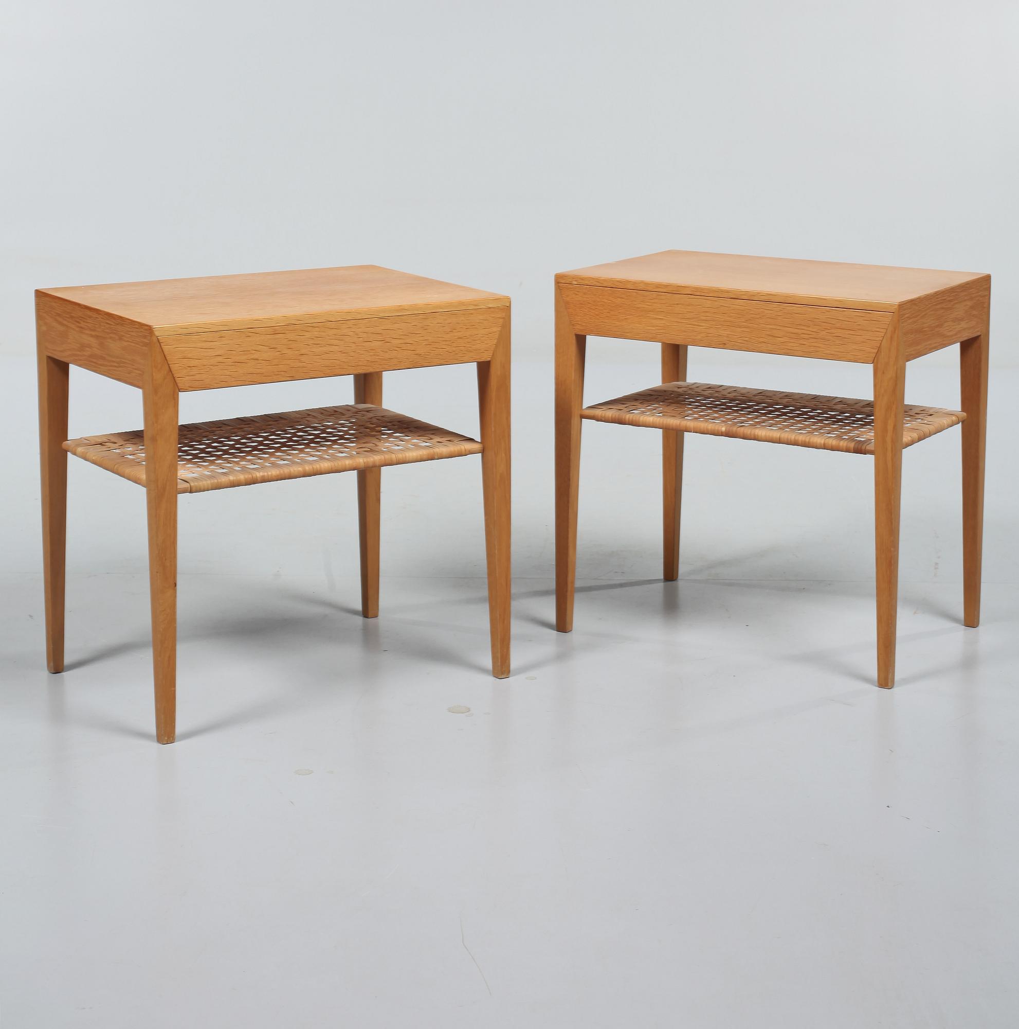 SÄNGBORD, ett par, Severin Hansen, Haslev Møbelfabrik, , Danmark, 1900-talets andra hälft.