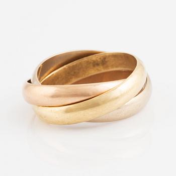 Cartier ring "Trinity", 18K trefärgat guld.
