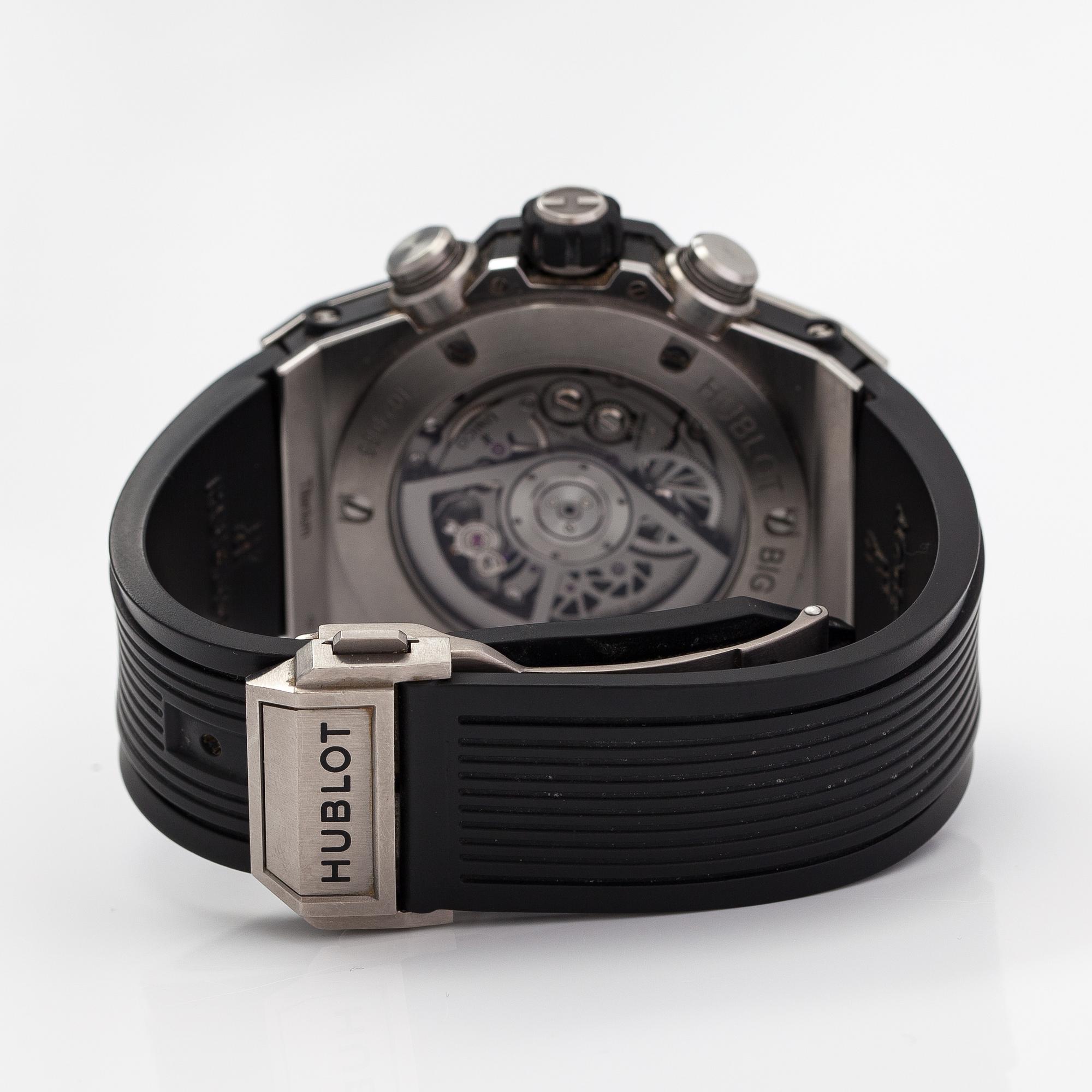 Hublot, Big Bang, Unico Titanium, flyback chronograph, wristwatch, 45 mm.