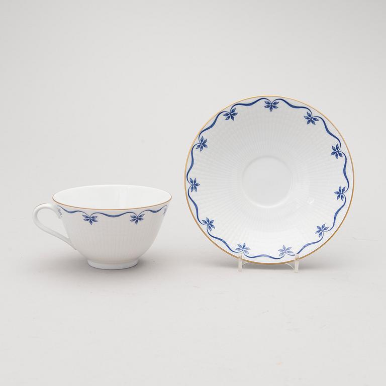 A 'Mårbacka' set of dinnerware and teacups, circa 32 pieces, Rörstrand Sweden, latter half of the 20th Century.