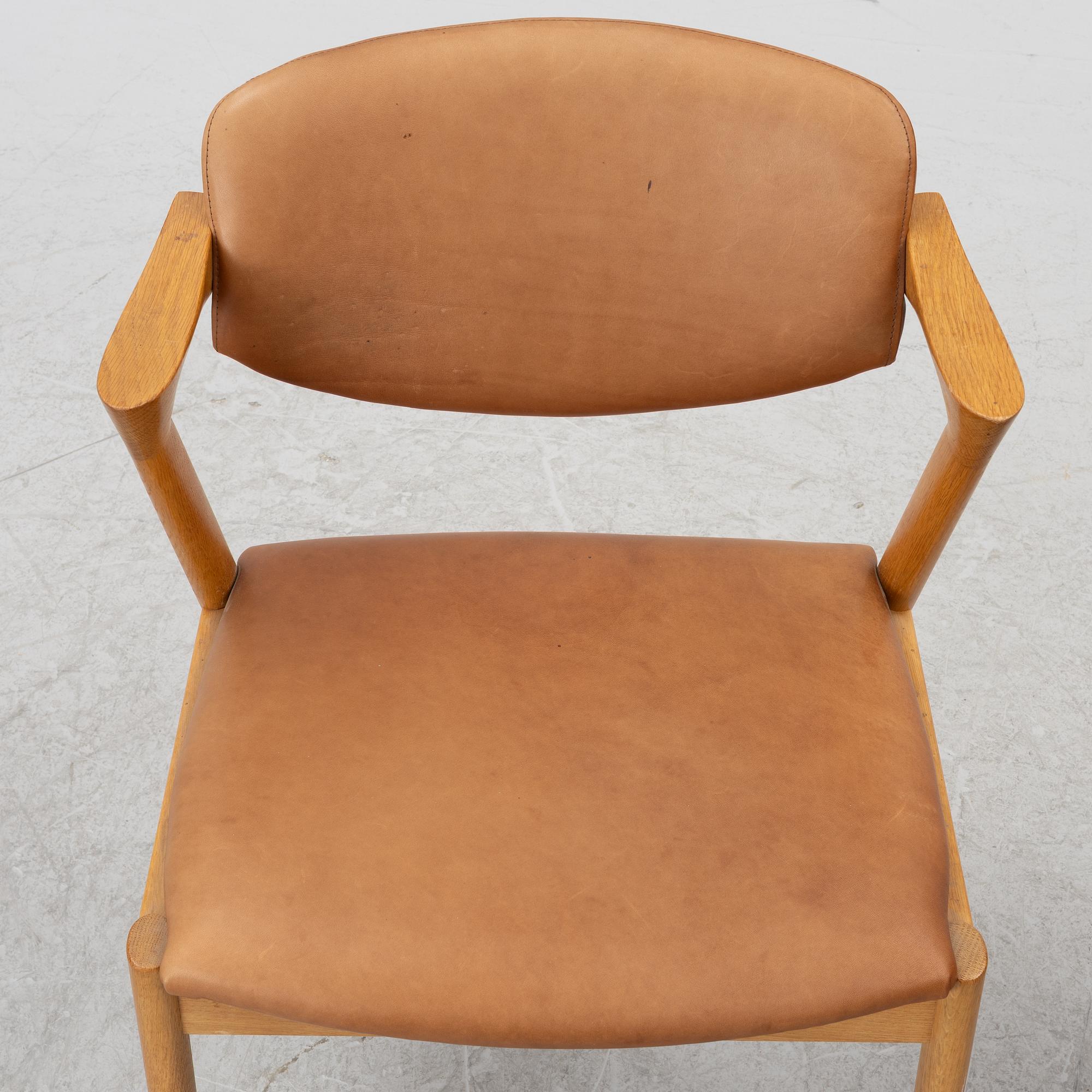Kai Kristiansen, stolar, fyra stycken, modell 42, Schou Andersen, Danmark, 1950-tal.