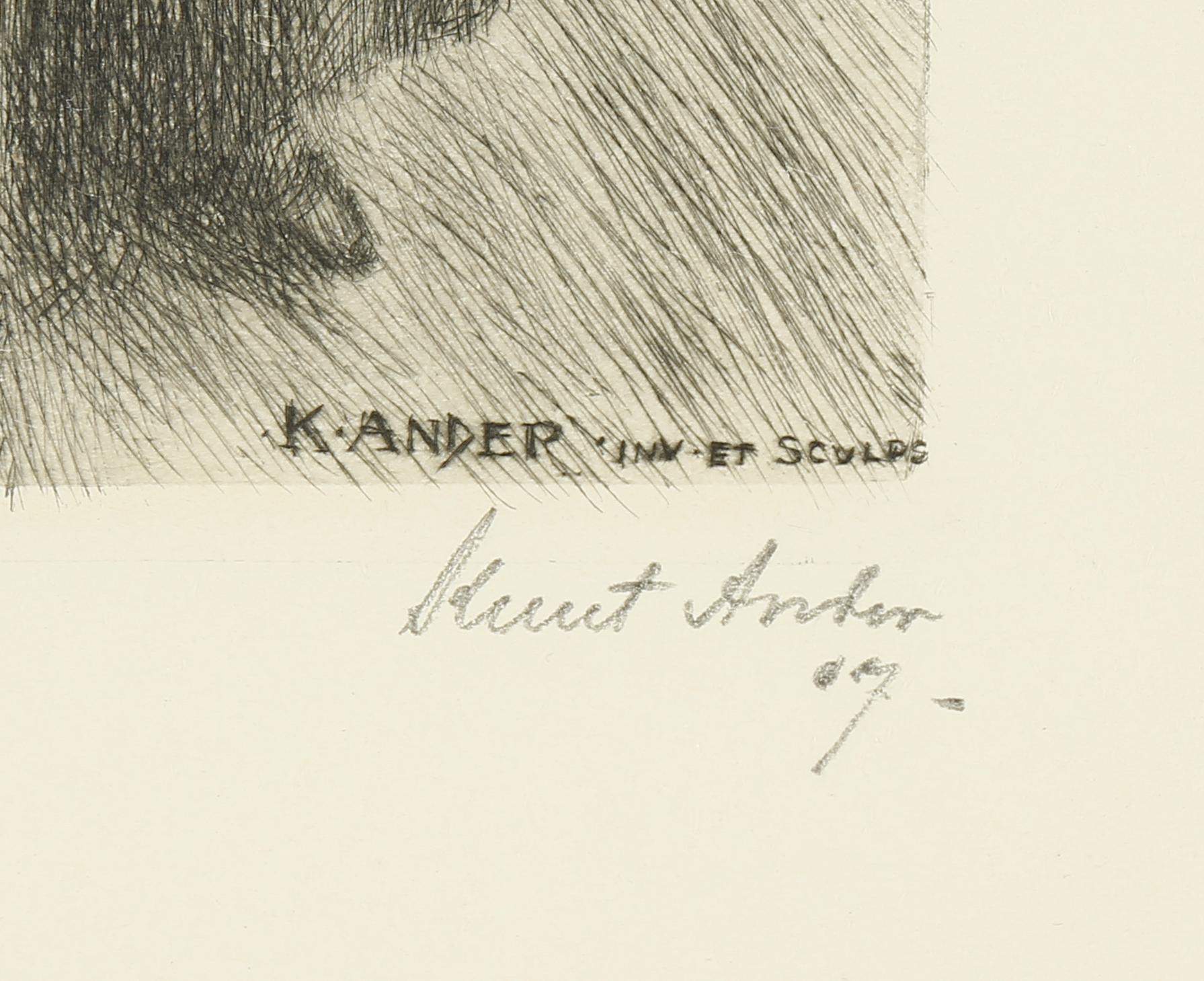 KNUT ANDER, Etsning, signerad och daterad -07 (1907).