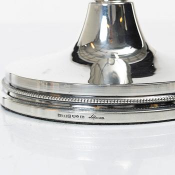 Eric Löfman, Candelsticks, a pair, silver, KG Markström, Uppsala 1972.