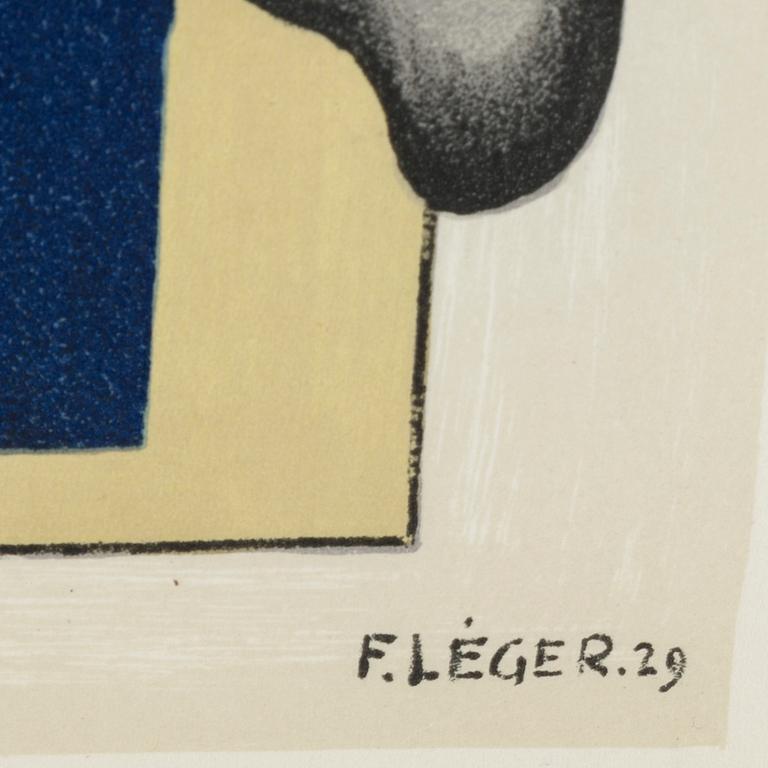 FERNAND LÉGER, after, colour lithographe, signed and dated in print, from Derrière le Miroir nr 79-80-81 1955.