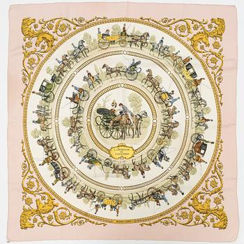 Hermès, three silk scarves.