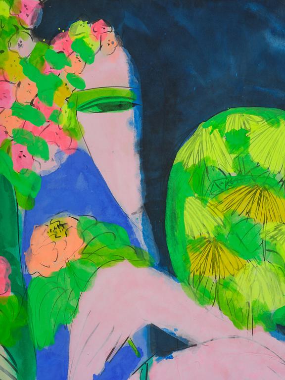 Walasse Ting, Two ladies with fans.