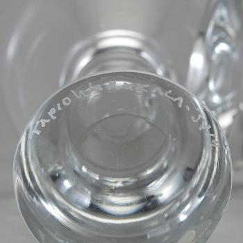 LJUSSTAKAR, ett par, glas, "3412", signerade Tapio Wirkkala, Iittala.