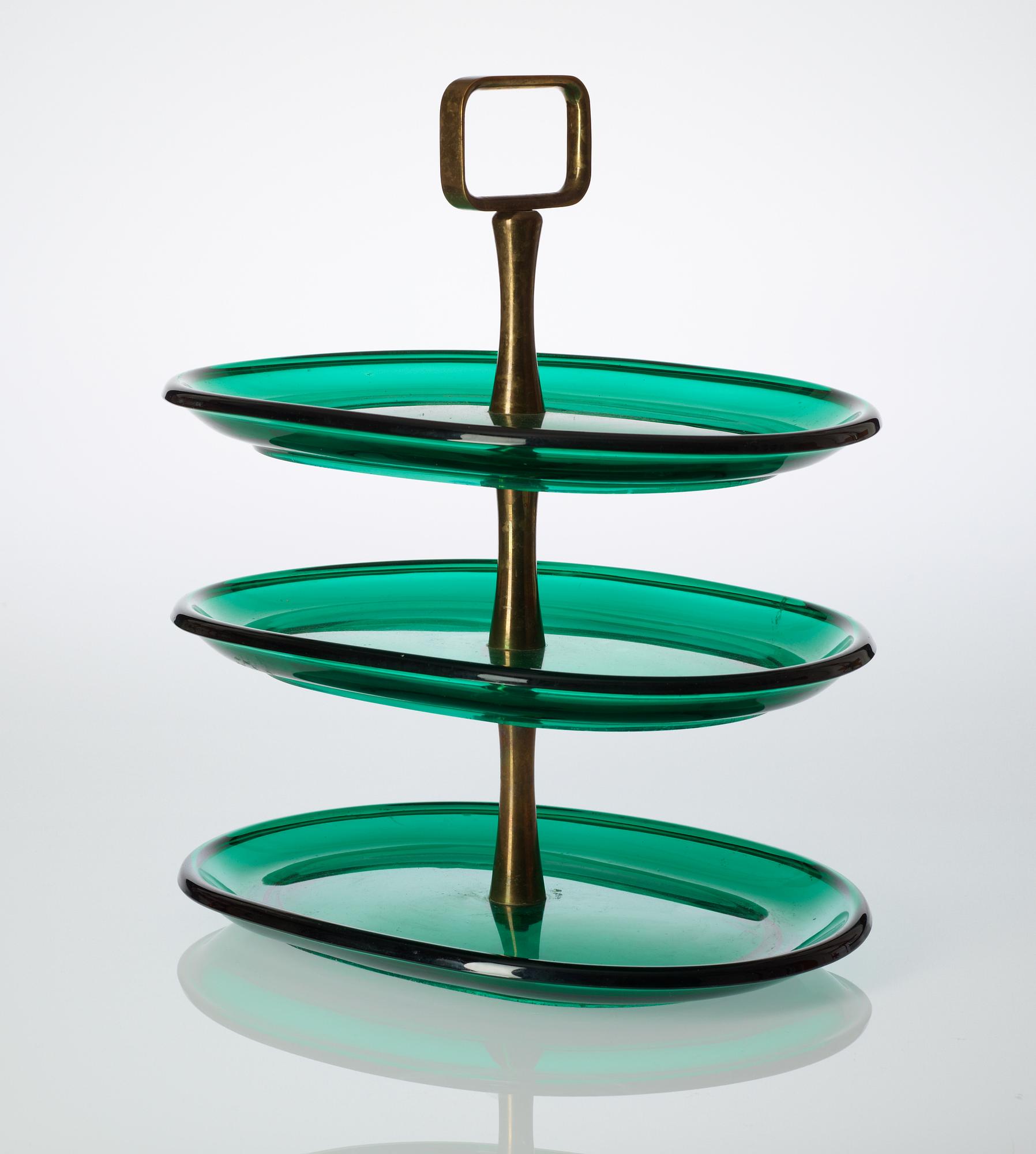 A Josef Frank green glass etagère, Svenskt Tenn.
