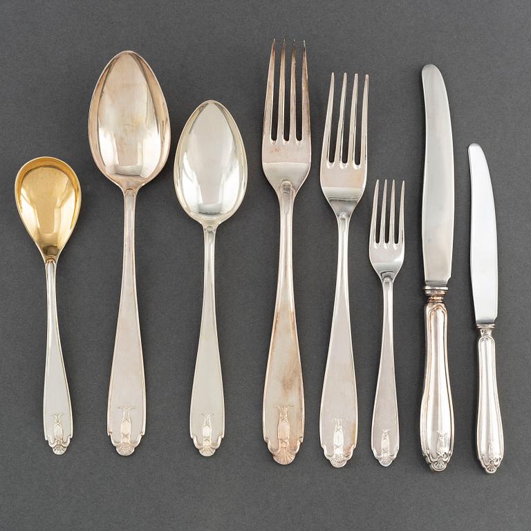 BESTICK, 77 delar, silver, "Vasa", GAB, Stockholm 1930-tal.