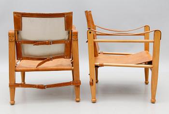 KARMSTOLAR, 1 par, Safari-modell, 1900-talets andra hälft.