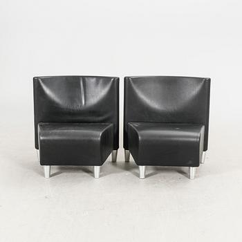 A set of eight leather easychairs by Erik Jørgensen Møbelfabrik, Svendborg, Denmark.