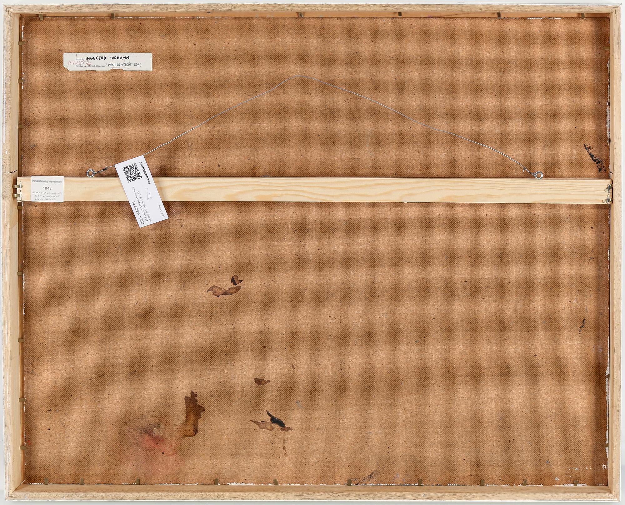 INGEGERD TORHAMN, olja på pannå, signerad, daterad 1988.