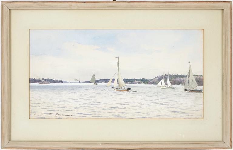 ANNA PALM DE ROSA, akvarell och täckvitt, signerad Anna Palm.