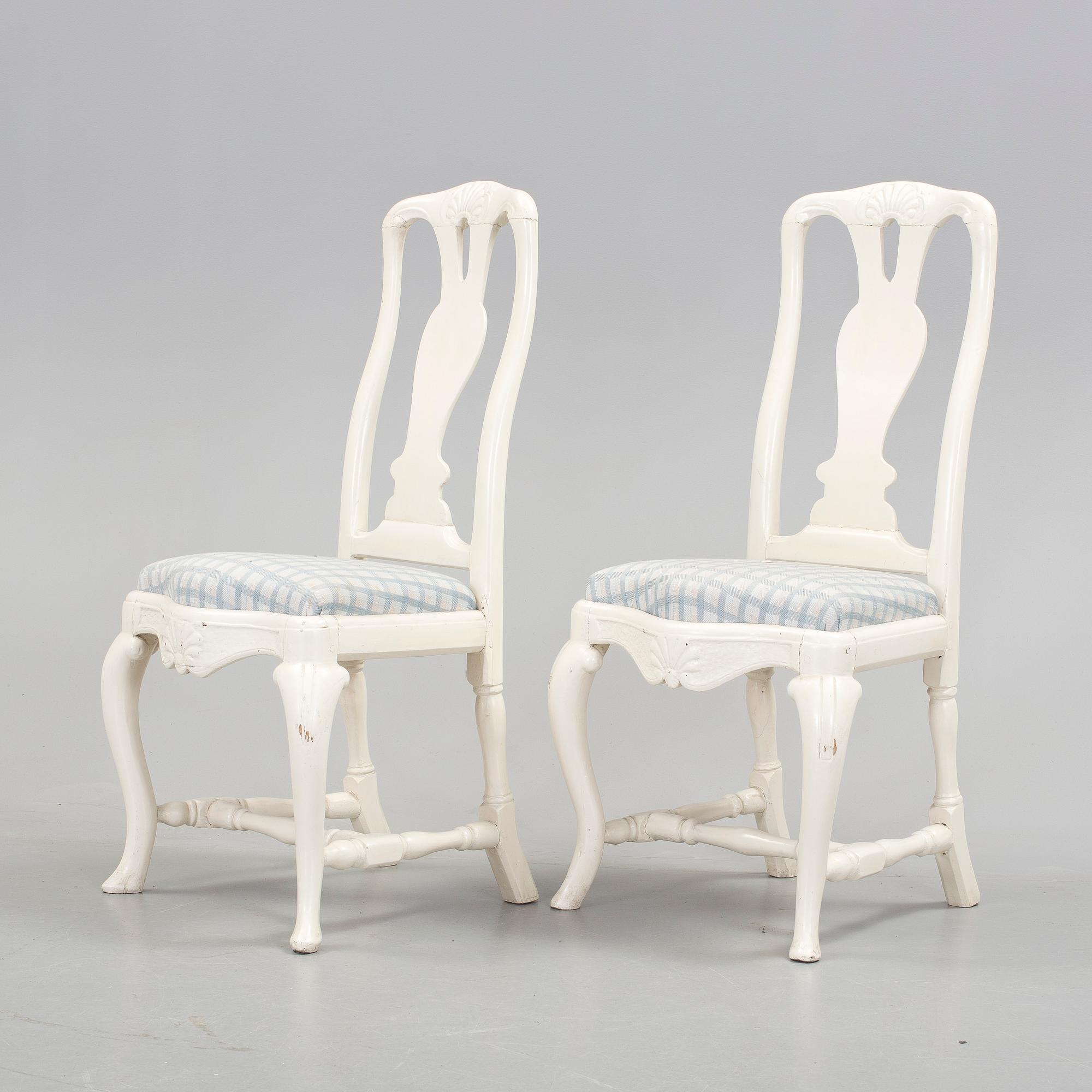 STOLAR, 2 st, senbarock, 1700-tal.