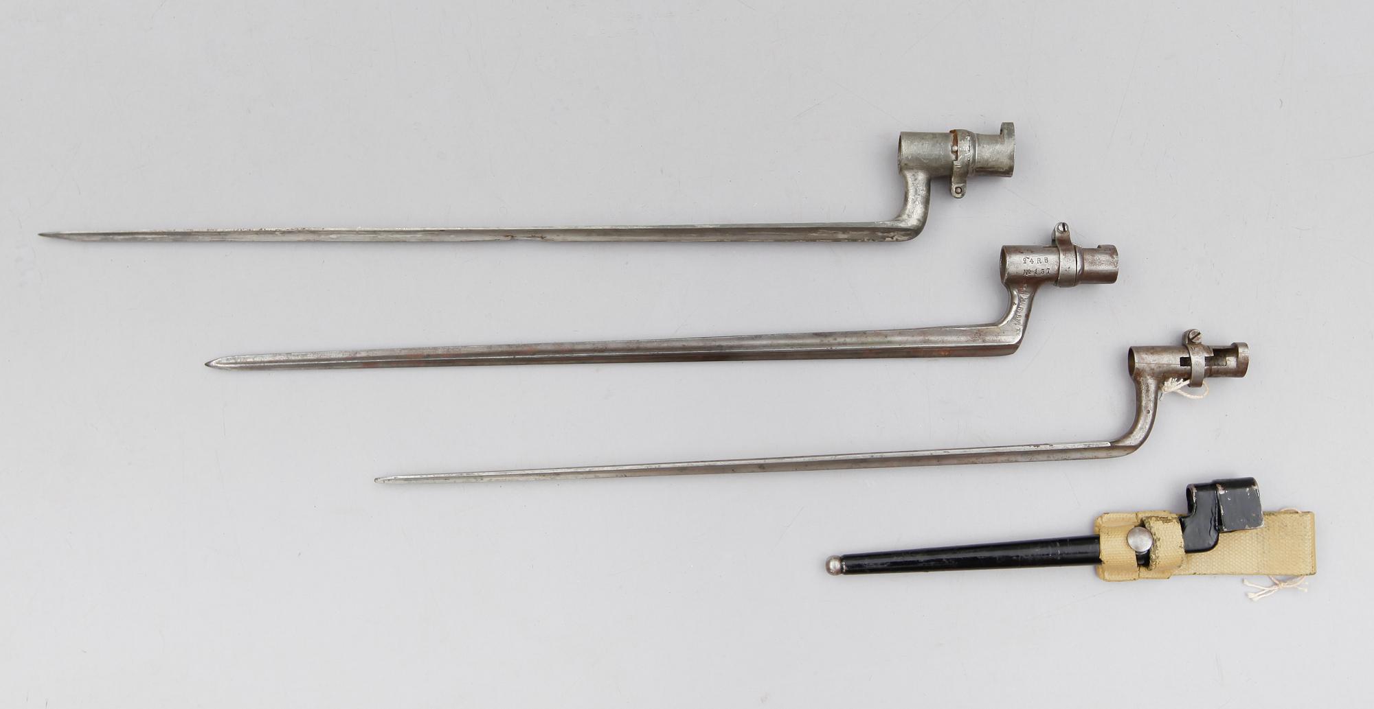 BAJONETTER, 4 st, stål.