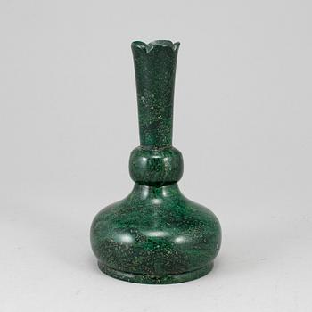 A 20th century malachite vase.