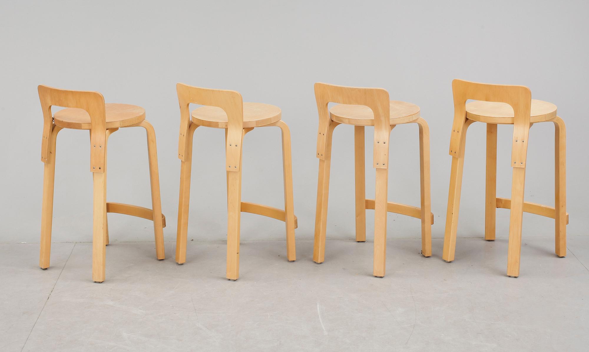 BARSTOLAR, 4 st, Alvar Aalto, 1900-talets andra hälft.