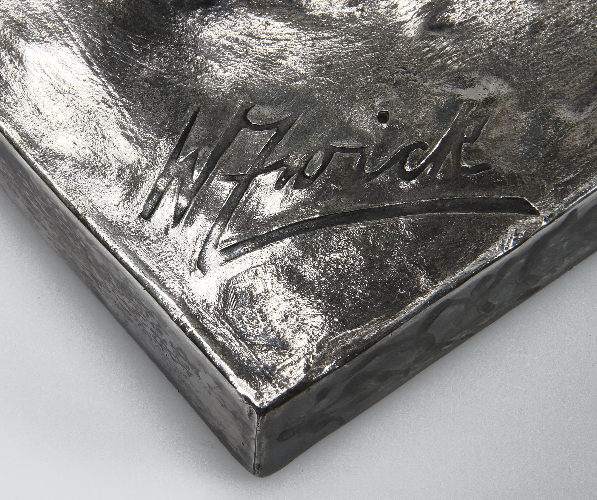 WILHELM ZWICK, skulptur, nysilver, Kayser, sign.