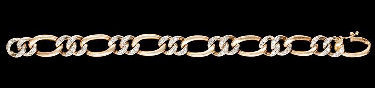 BRACELET, gold and white gold with 56 brilliant cut diamonds, tot. app. 1.80 cts.