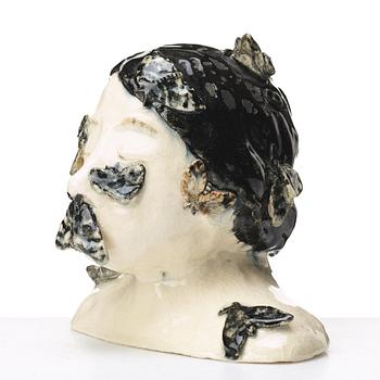 KLARA KRISTALOVA, a glazed stoneware sculpture, signed and dated -04.