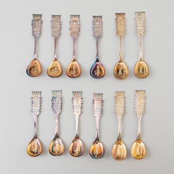 A set of 12 COFFEESPOONS, similar, Boliden silver, 1960th. Weight 150 grams.