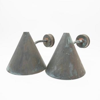 Hans-Agne Jakobsson, wall lamps, a pair, "Tratten", Markaryd, 1950s.