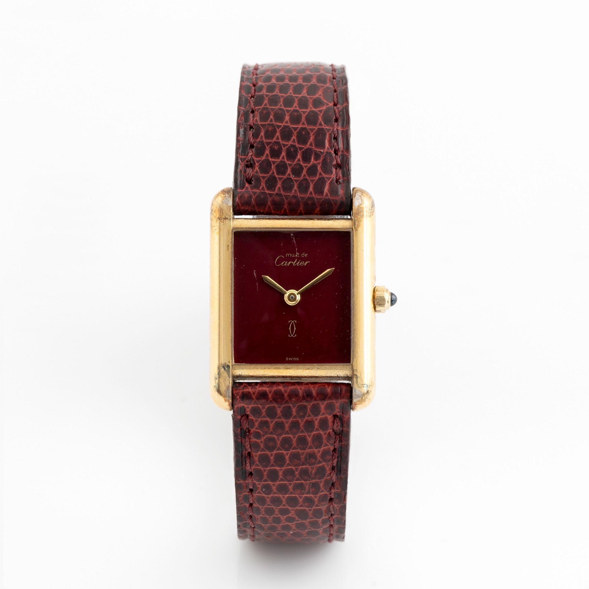 must de Cartier, Tank, wristwatch, 20,5 x 20 (28) mm.