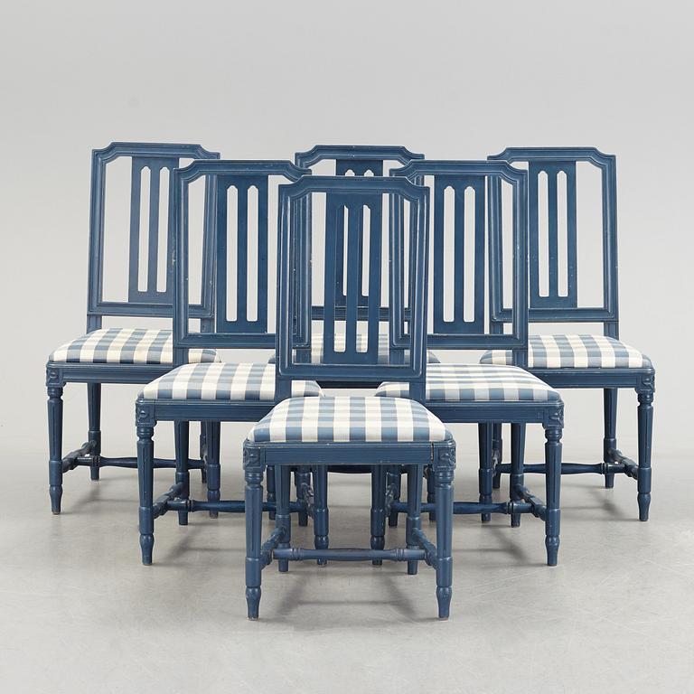 STOLAR, 6 stycken, gustaviansk stil, sent 1900-tal.