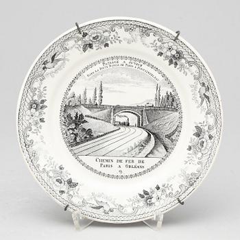 TALLRIKAR, 8 st, flintgods, Frankrike, Choisy, 1800-tal.