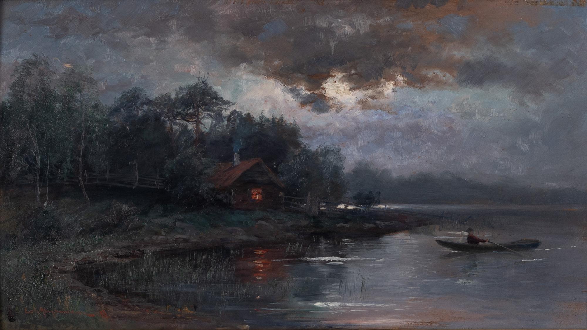 Erik Abrahamsson, Rowing trip at dusk.
