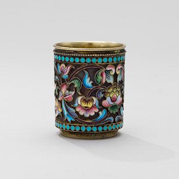 A DINKING CUP, silver and enamel, Moscow 1899-1908, Maria Sokolova.