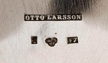 KAFFESERVIS, 3 delar, silver, Otto Larsson, Landskrona 1908. Totalvikt ca 650 gram.