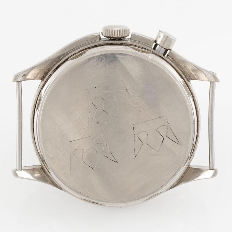 Lemania, Tg 195, "Three crowns", chronograph, wristwatch, 40 mm.