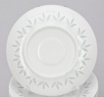 MOCCAKOPPAR med FAT, 12 st, risporslin, Friedl Kjellberg, Arabia, Finland, 1900-talets mitt.