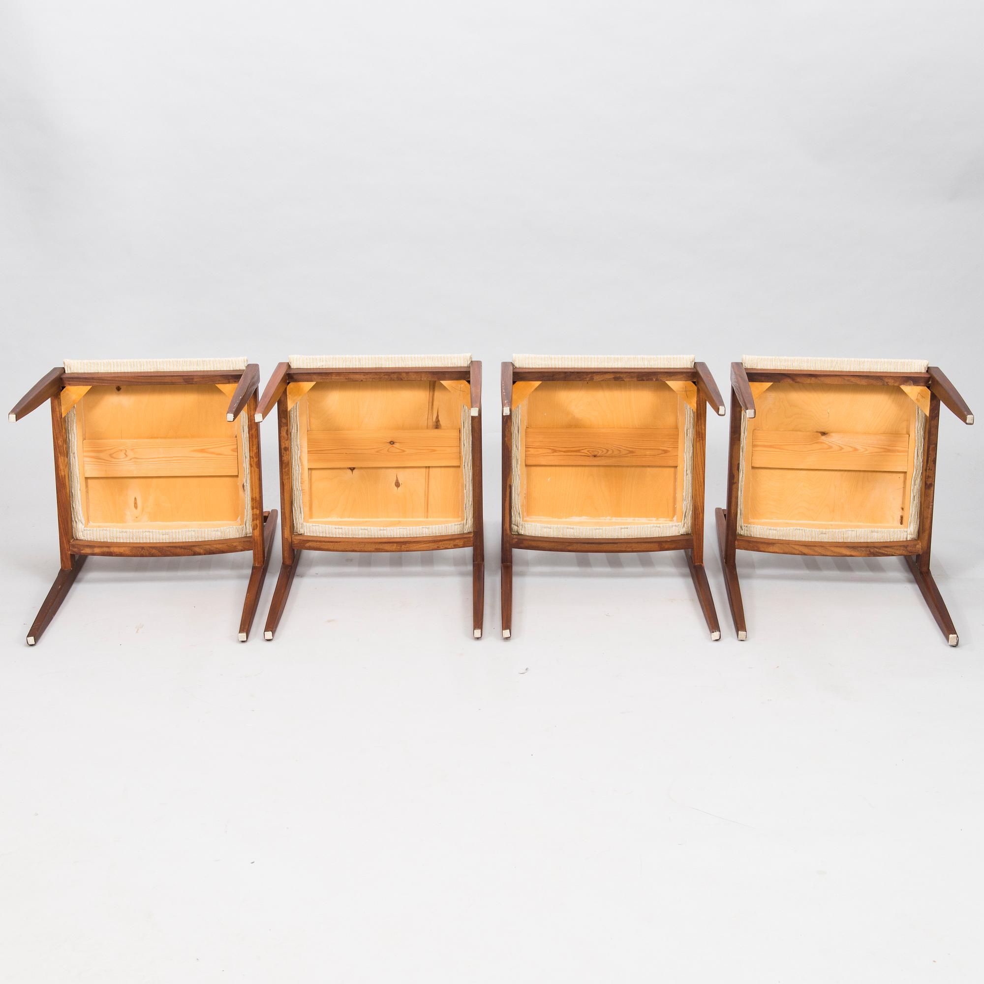 Four chairs from 1950's in teak.