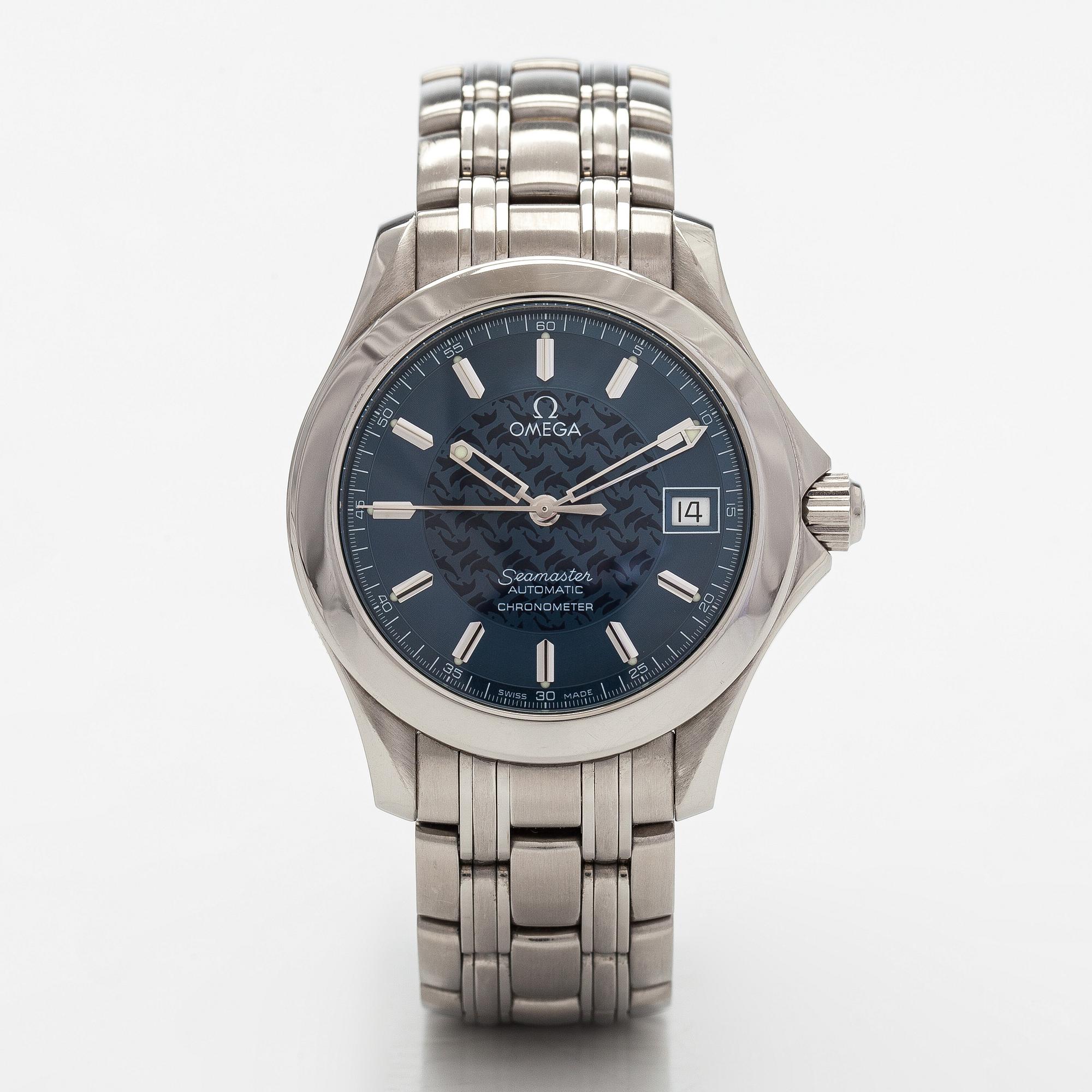 Omega Seamaster, Jaques Mayol limited edition / Dolphin, 36 mm, steel, automatic, sapphire crystal.