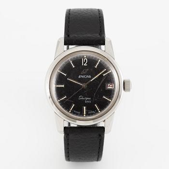 Enicar, Sherpa Date, "Sherpa 600", wristwatch, 34.5 mm.