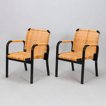 Alvar Aalto, karmstolar, 6 st, modell 45, för Artek 1970-tal.