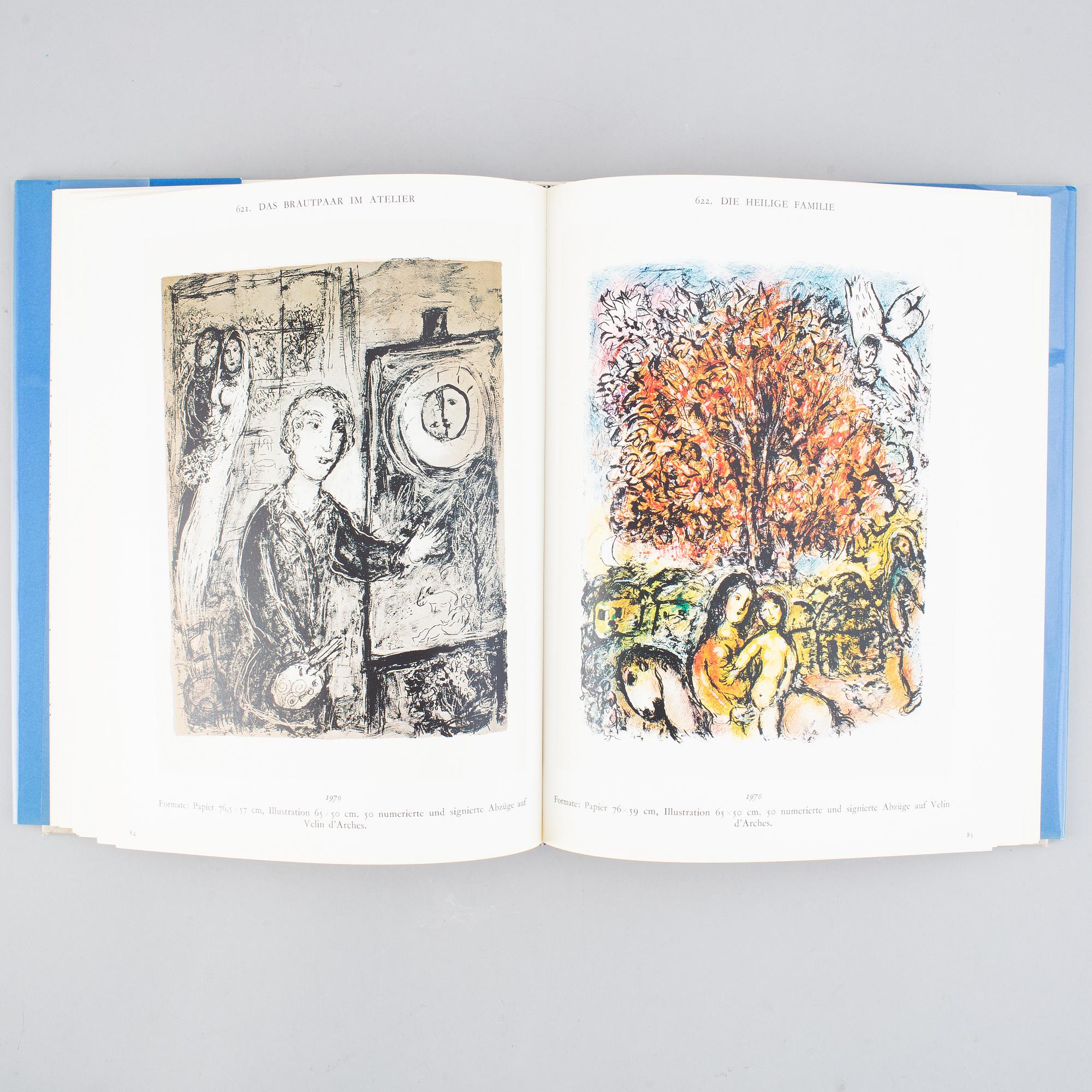 Three artbooks, Marc Chagall lithograph III-IV and Miro Lithograph II, published by André Sauret/Maeght.
