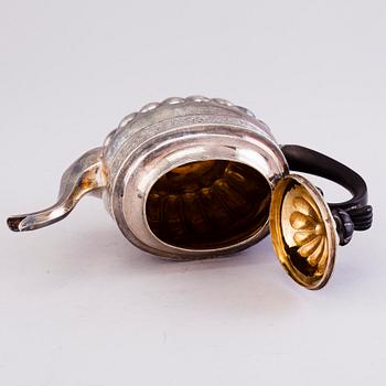 A 19th Century Russian Silver Tea Pot, assay master Nikolai Lukich Dubrovin, Moscow 1831.