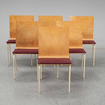 Peter Celsing, a set of six 1960s stackable chairs.