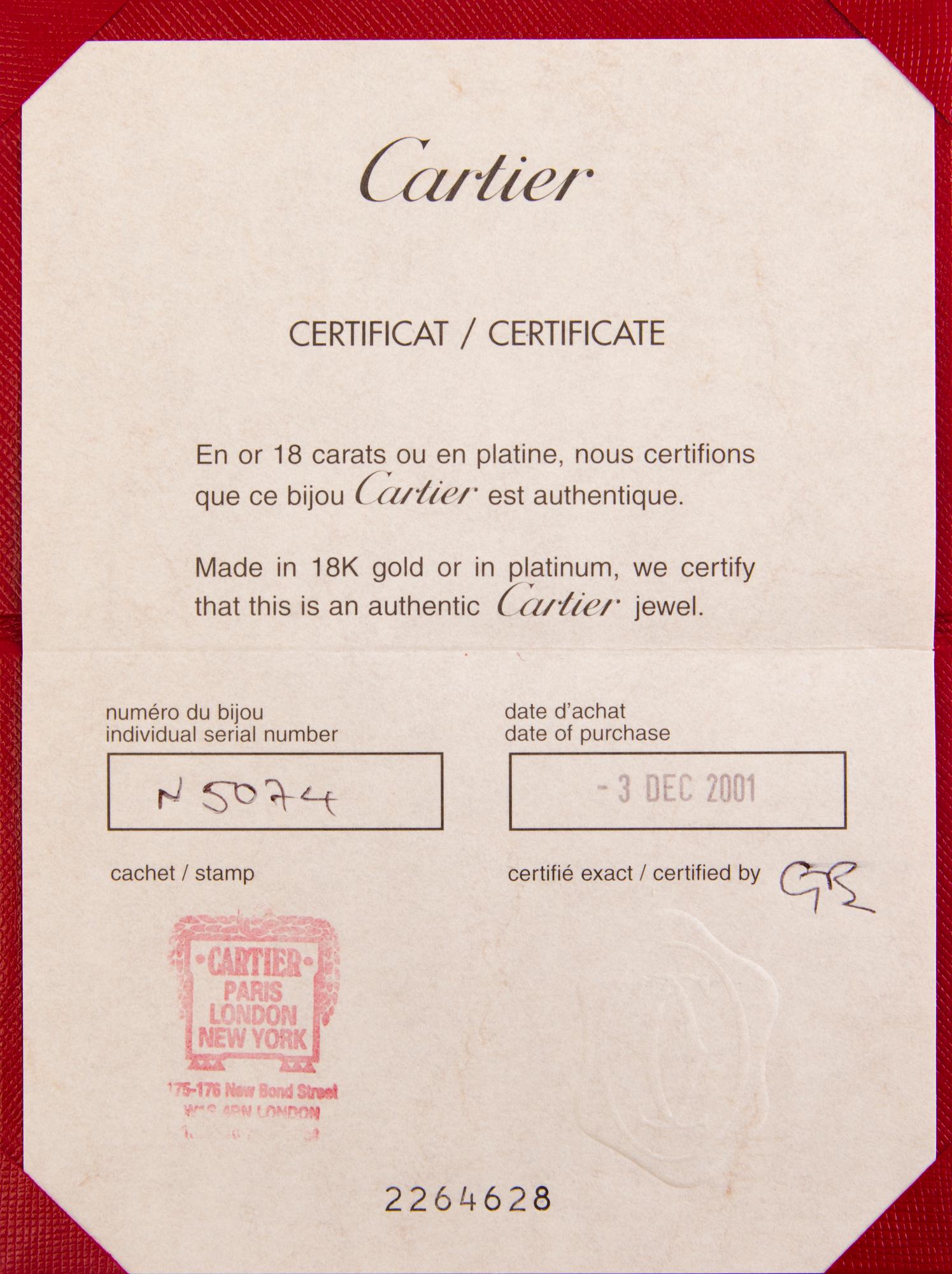 A Cartier 18K gold necklace with heart pendant 1999 and 2001. Certificat and original box.