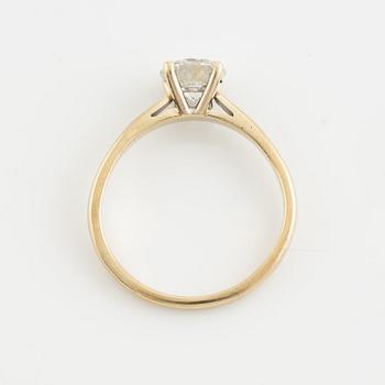 Brilliant cut diamond solitaire ring.